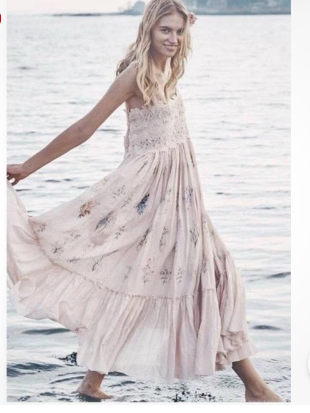 Caroline Constas 🔥 BlushPink Lace Bodice Floral Embroidered Guipure Maxi Sundres - Picture 7 of 12